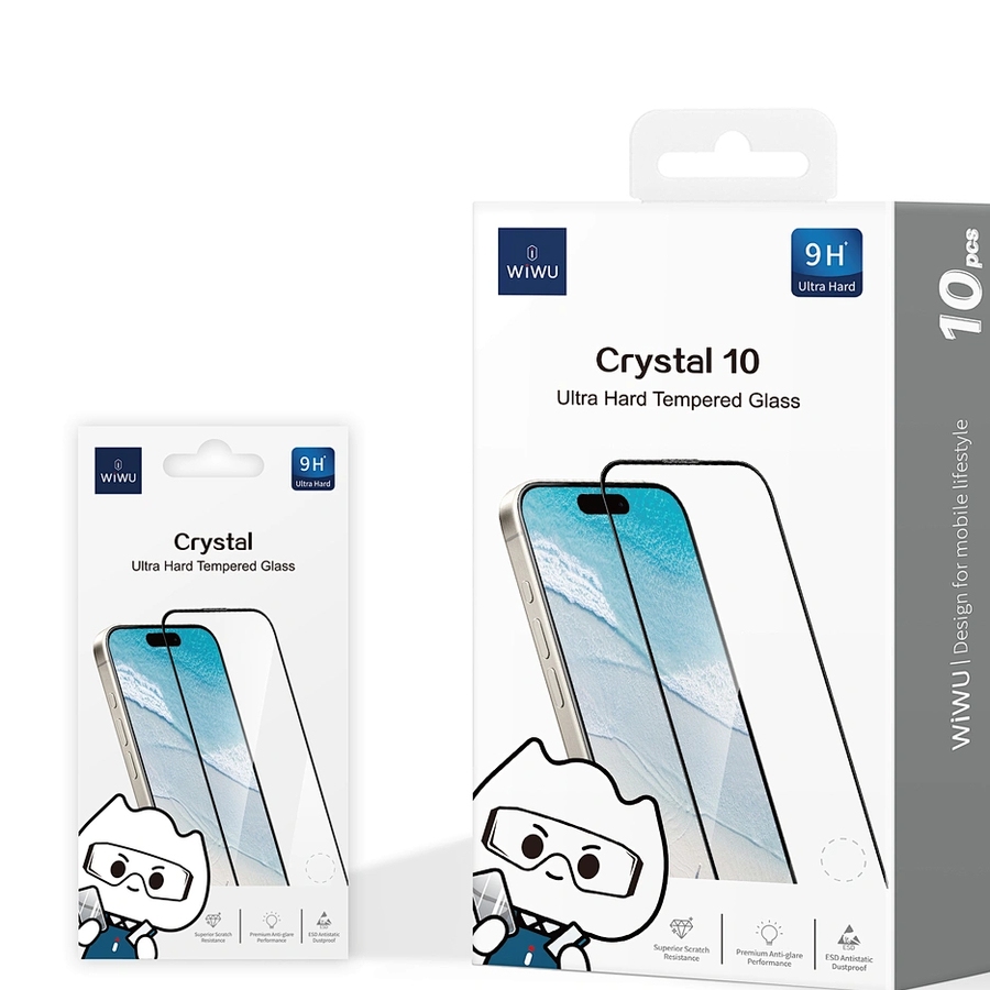 Защитное стекло WiWU Crystal 10 Tempered Glass для iPhone 17 Pro Max 6.9" GT-008