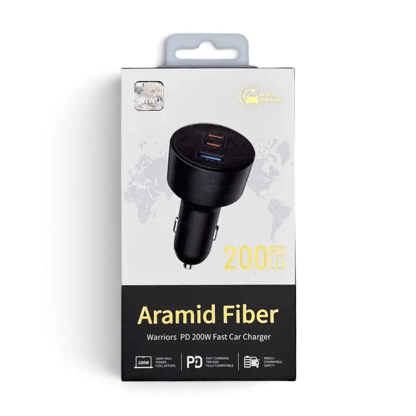 АЗУ WiWU Warriors Fast Car Charger 200 Вт 2C1A Wi-CC026