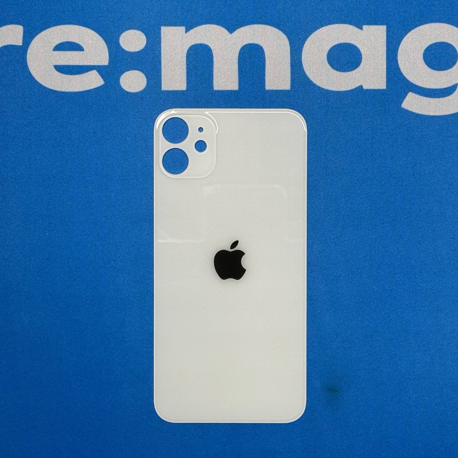 Заднее стекло iPhone 11 Белое (широкий вырез)