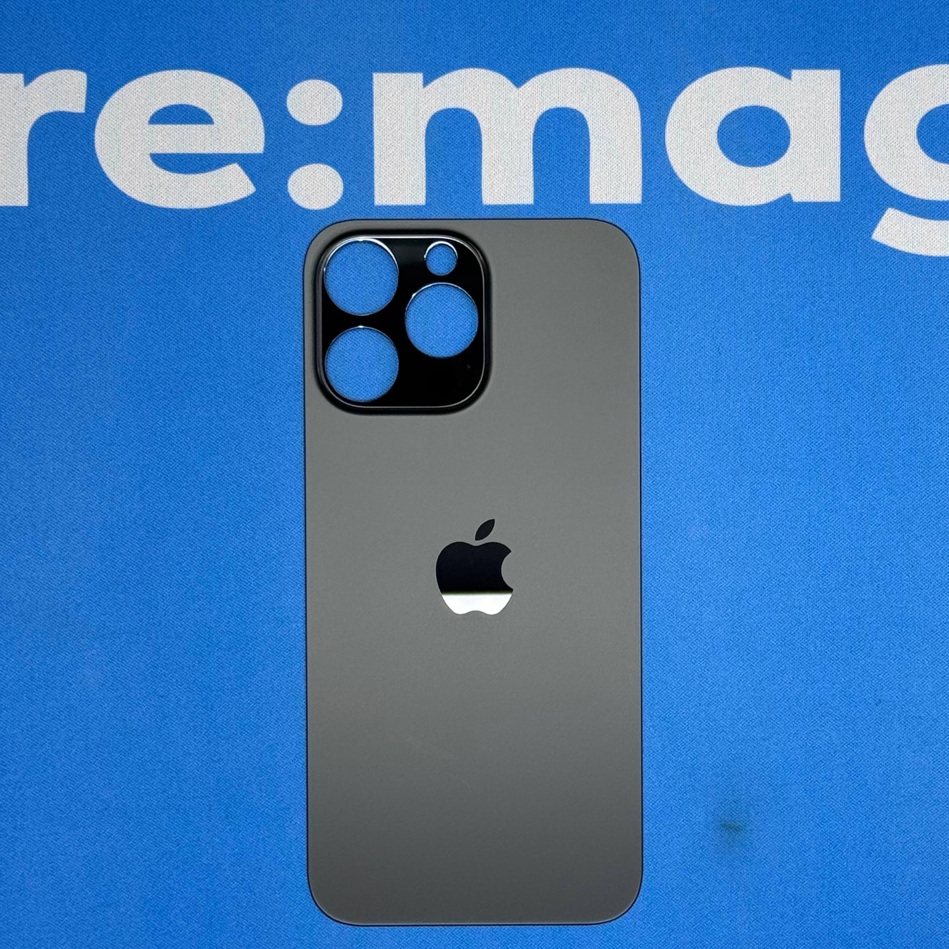 Заднее стекло iPhone 14 Pro Max Черное (широкий вырез)