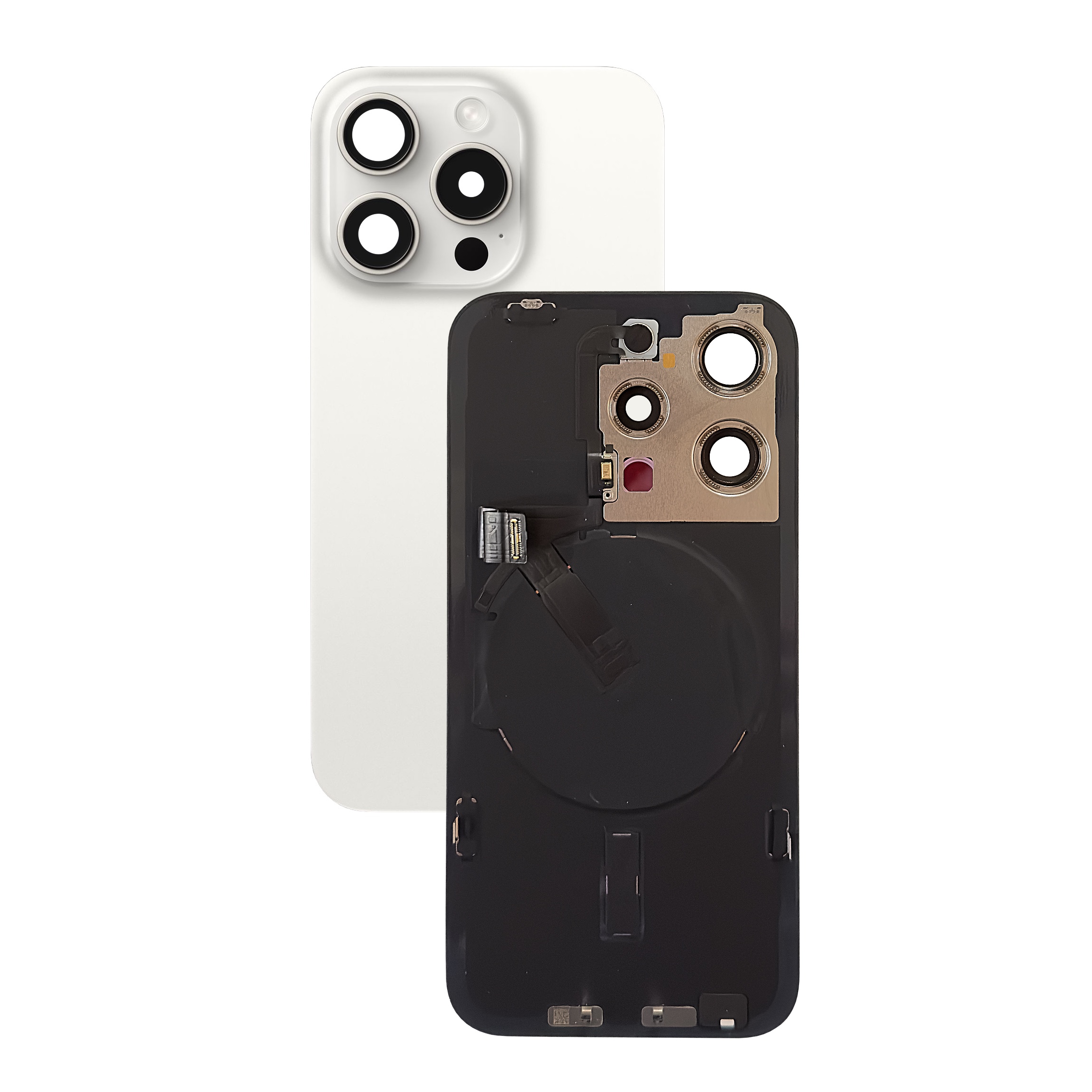 Задняя крышка для iPhone 15 Pro  White Titanium- белая  (Оригинал снятая)
