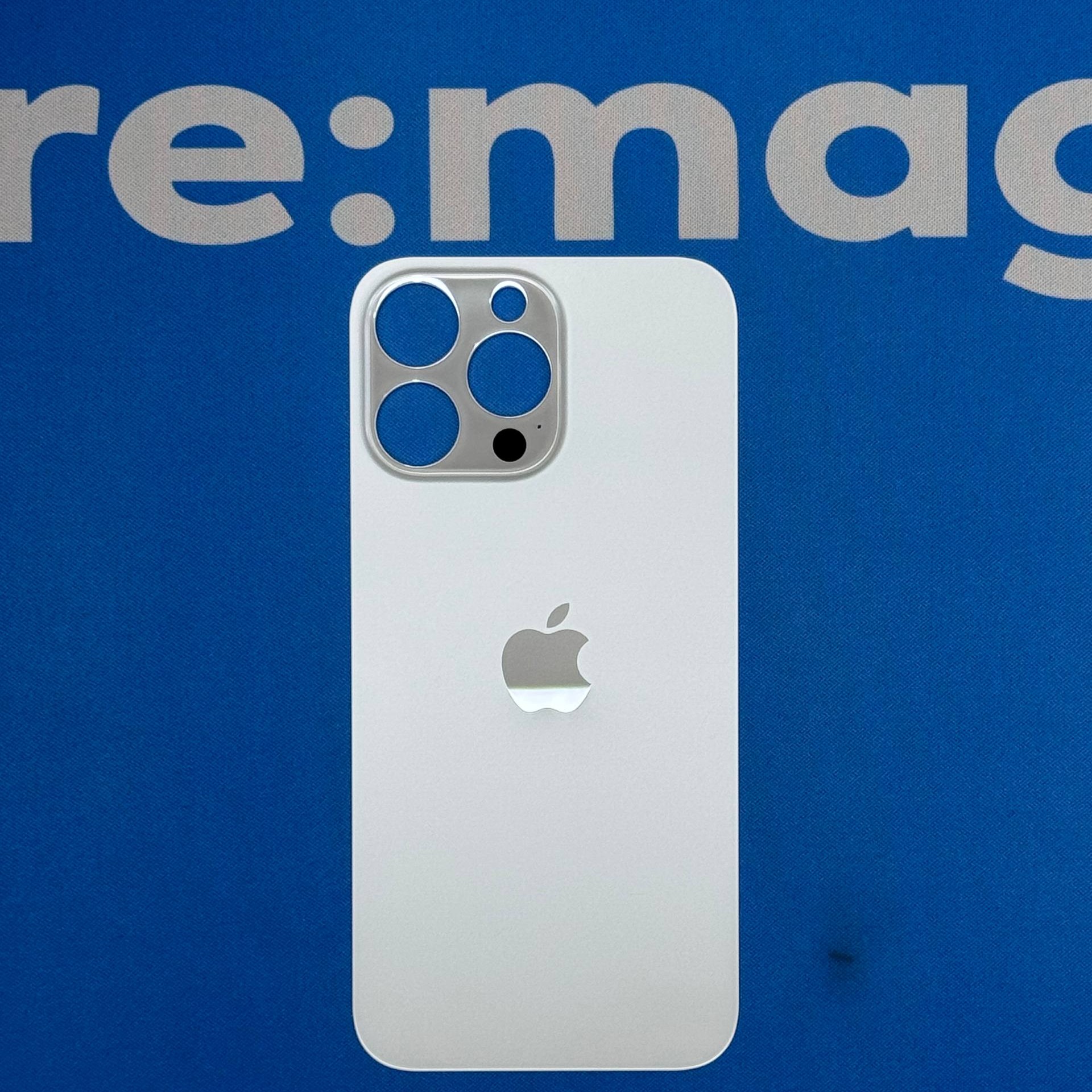 Заднее стекло iPhone 14 Pro Max Белое (широкий вырез)