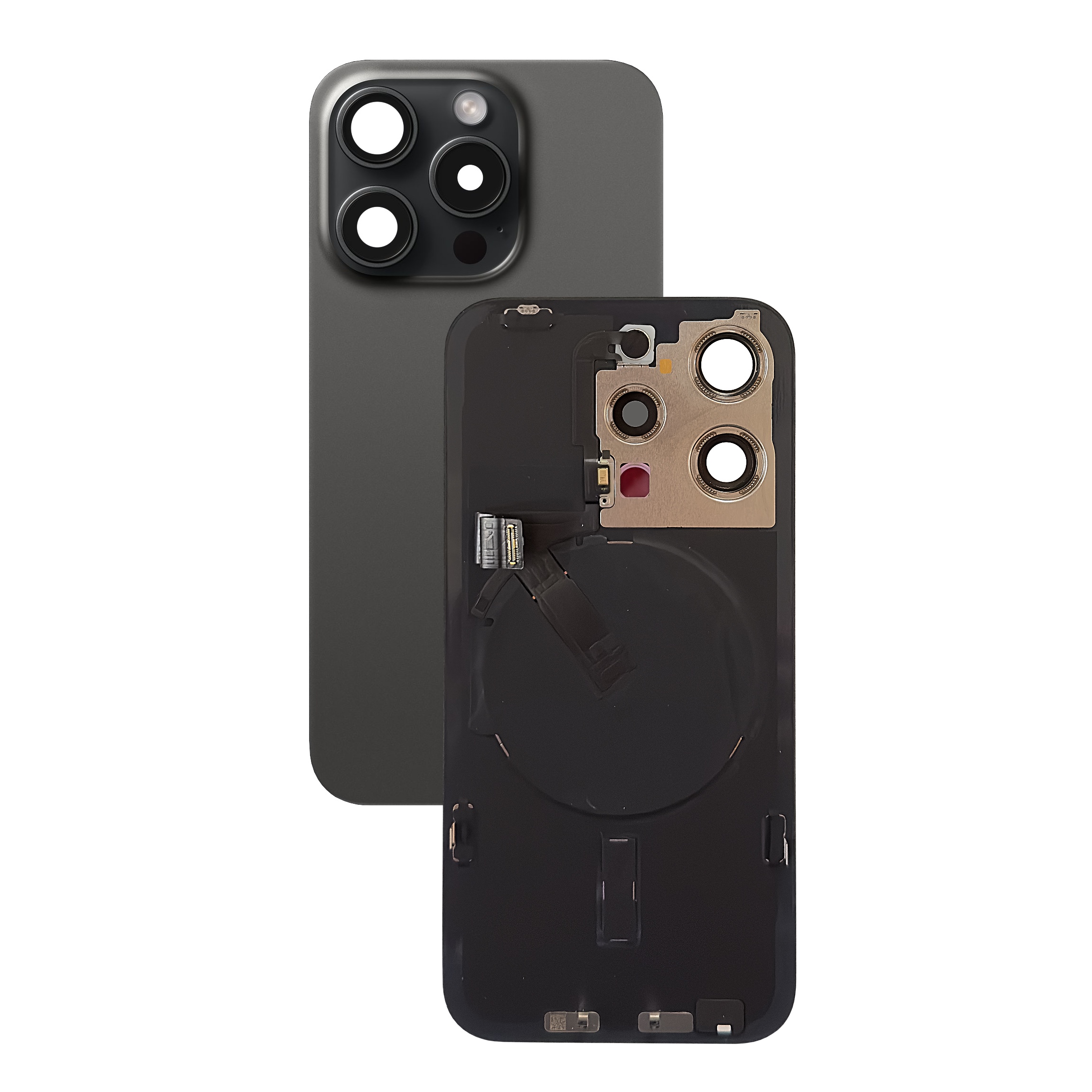 Задняя крышка для iPhone 15 Pro  Black Titanium - черная (Оригинал снятая)