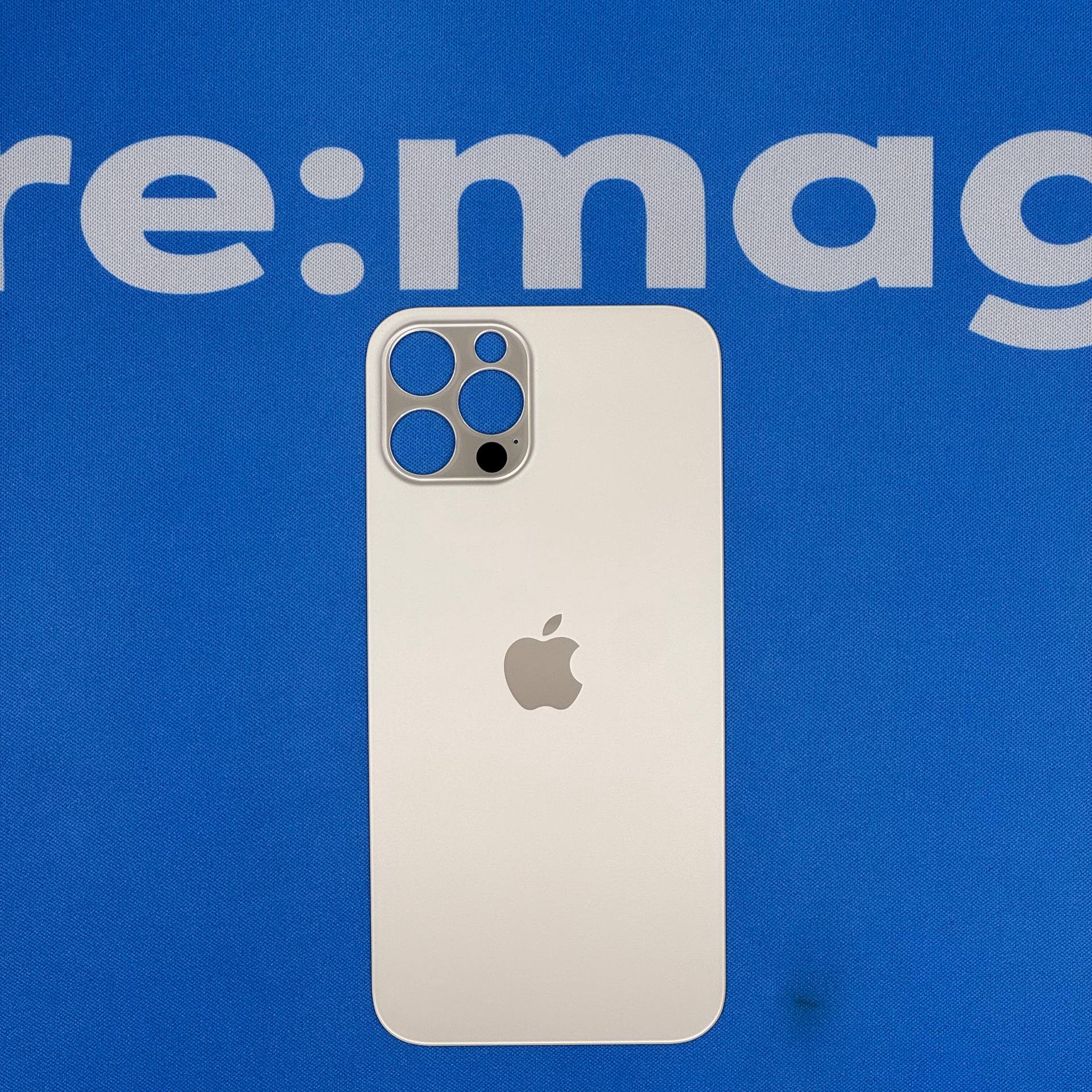 Заднее стекло iPhone 12 Pro Золотое (широкий вырез)