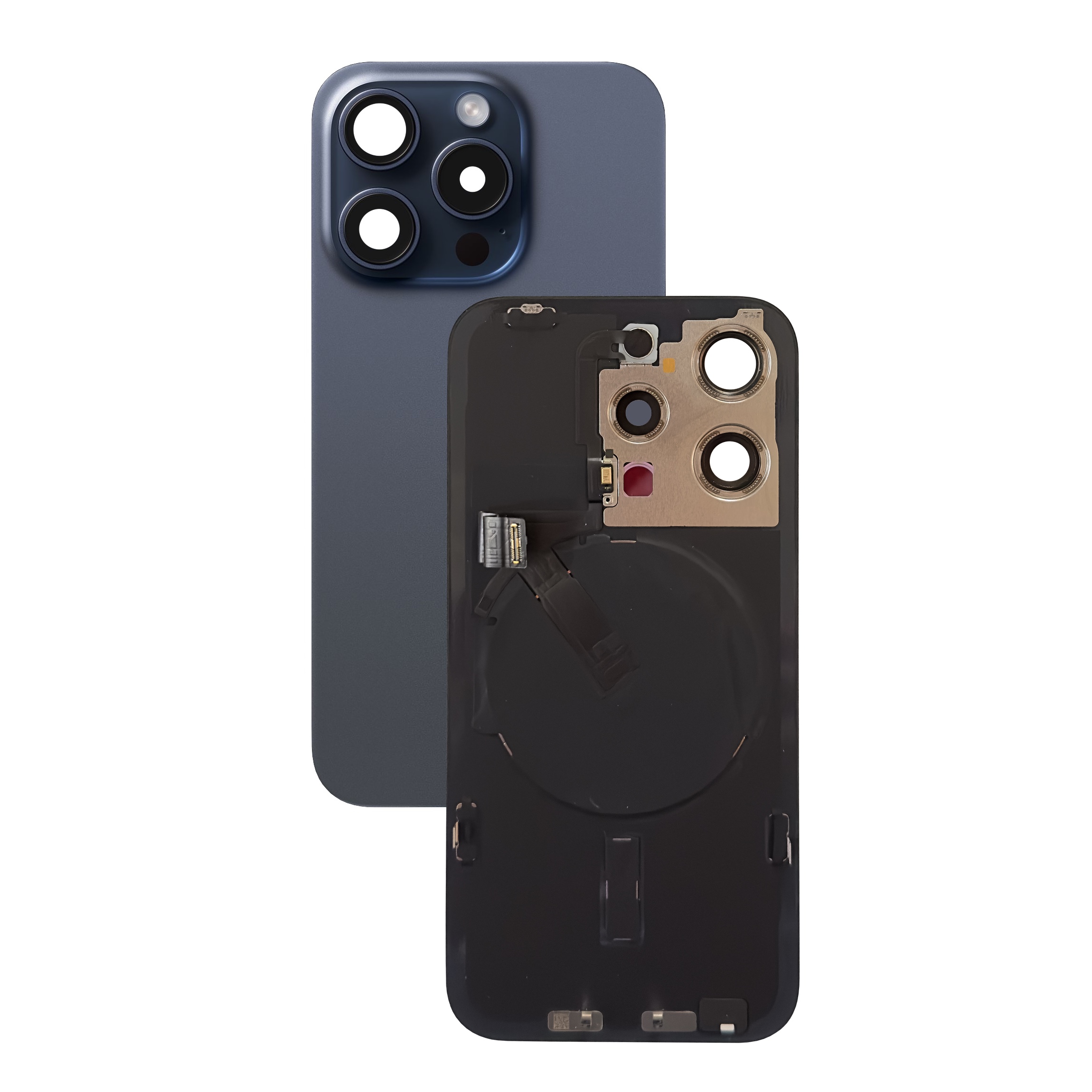 Задняя крышка для iPhone 15 Pro  Blue Titanium- синяя (Оригинал снятая)