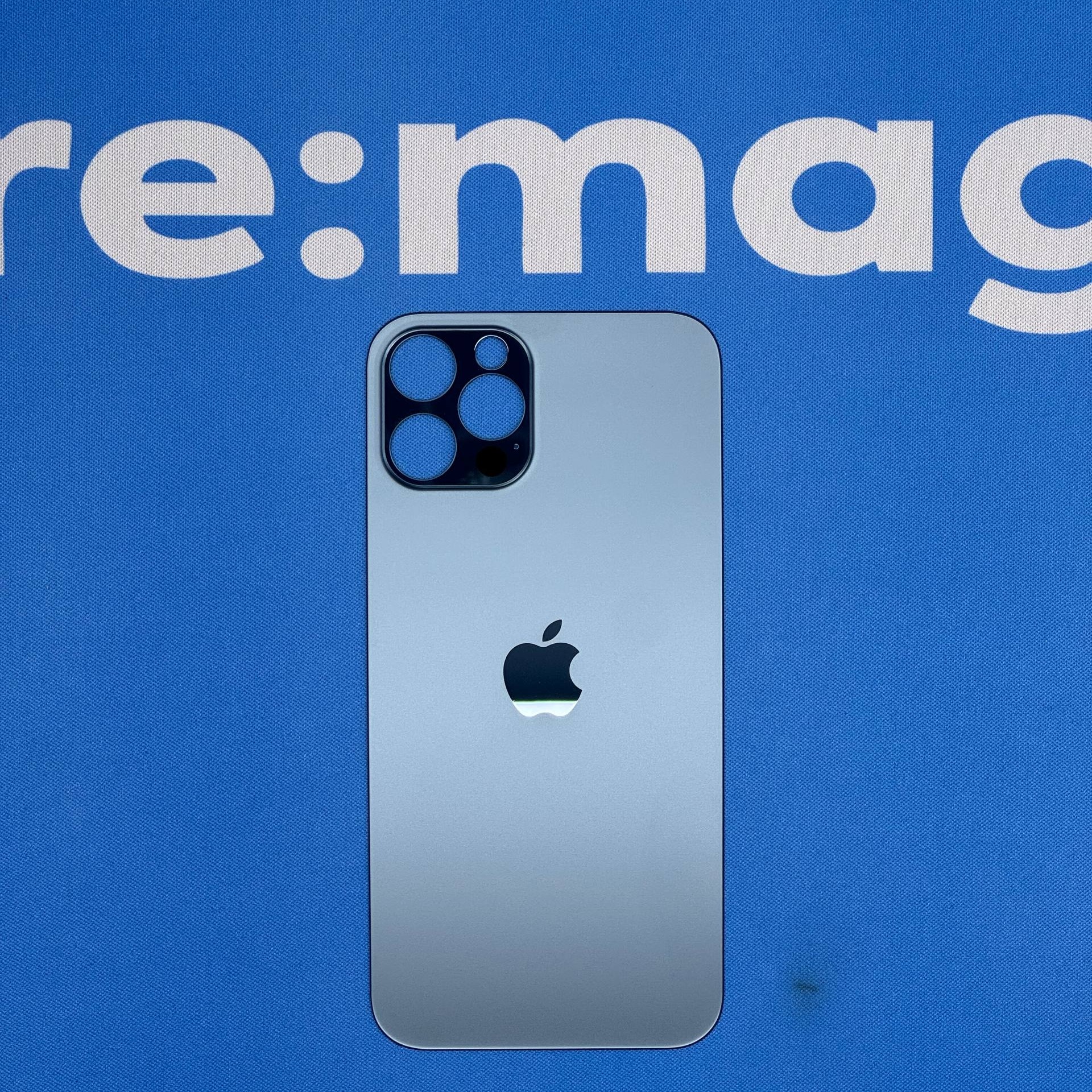 Заднее стекло iPhone 12 Pro Синее (широкий вырез)