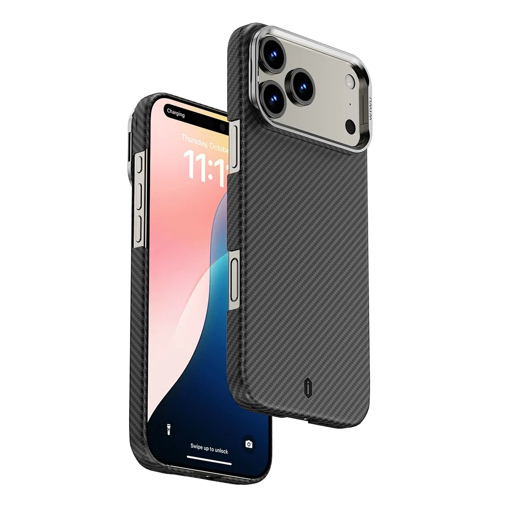 Чехол карбоновый WiWU ARAMID AIR для iPhone 17 Pro Max DCC-206 (Черный)