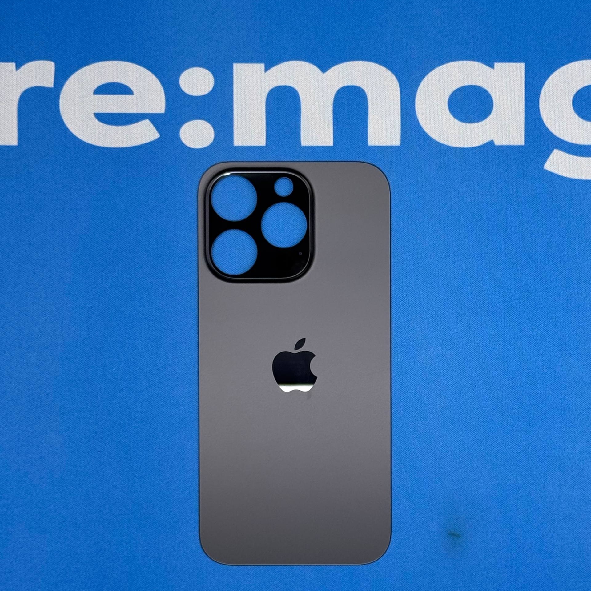 Заднее стекло iPhone 14 Pro Черное (широкий вырез)