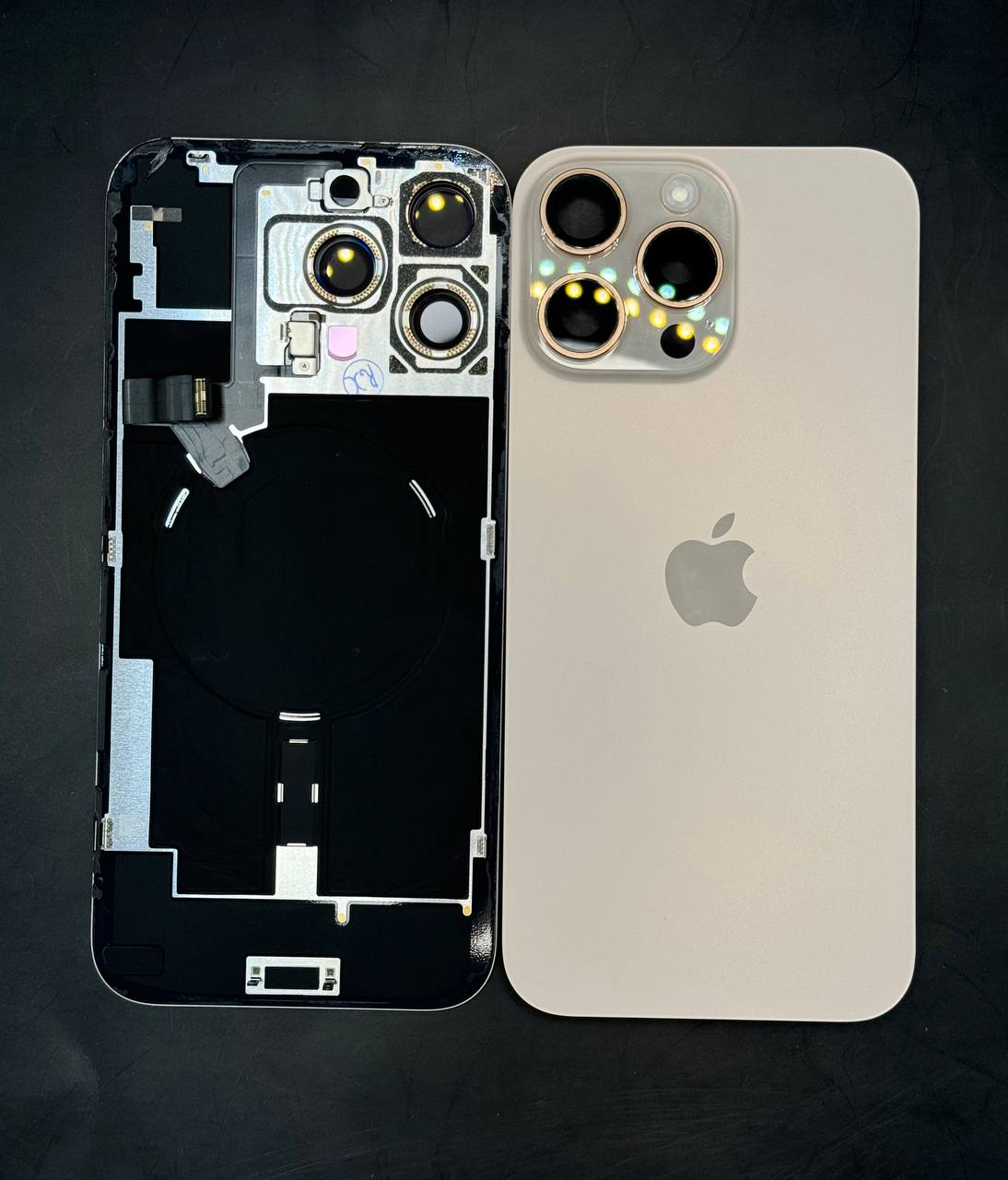 Заднее стекло в сборе iPhone 16 Pro Max original (Desert Titanium)