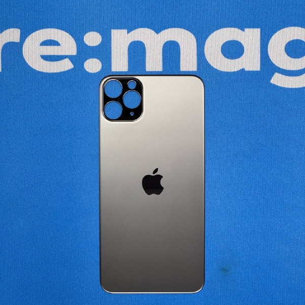 Заднее стекло iPhone 11 Pro Max Черное (широкий вырез)