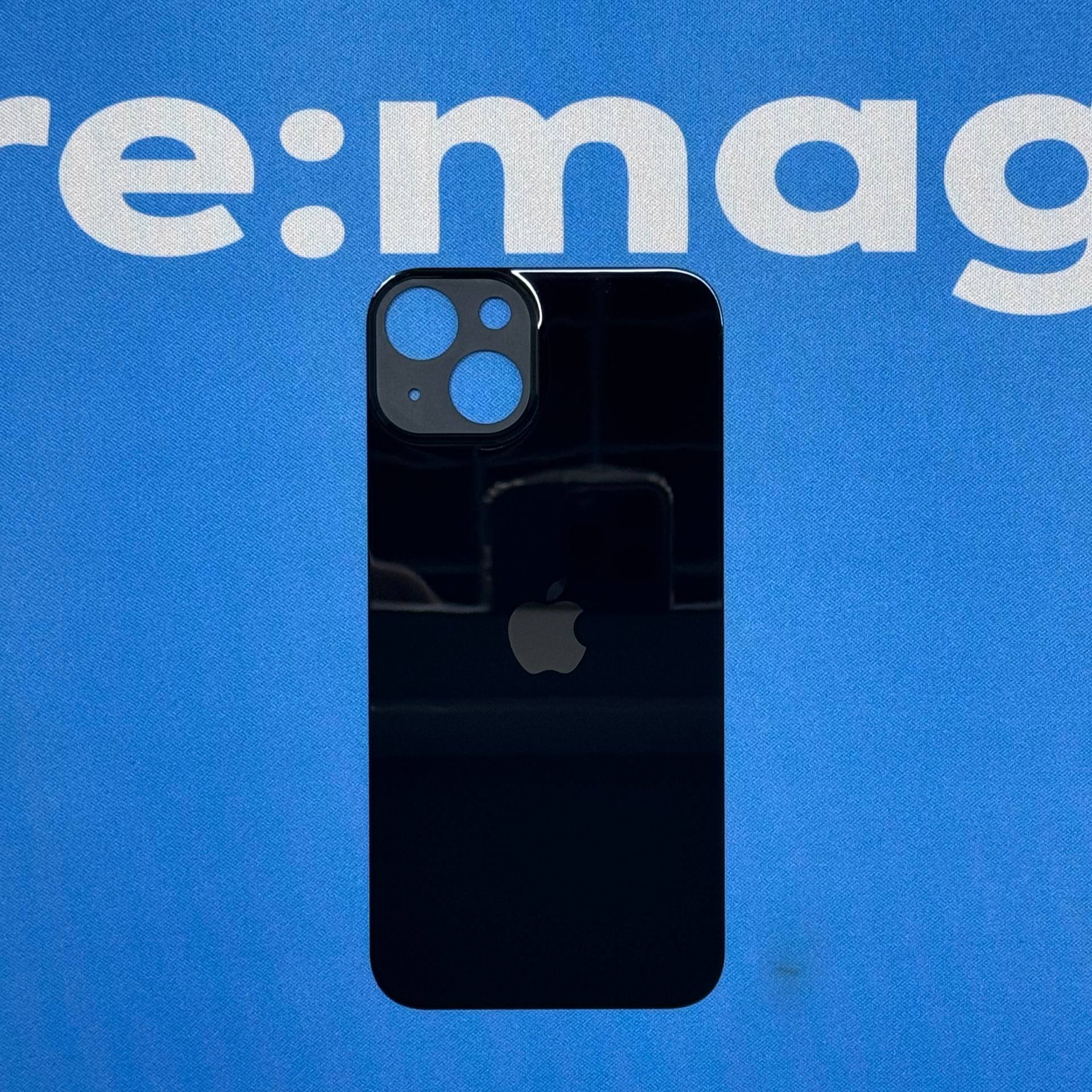 Заднее стекло iPhone 13 Черное (широкий вырез)