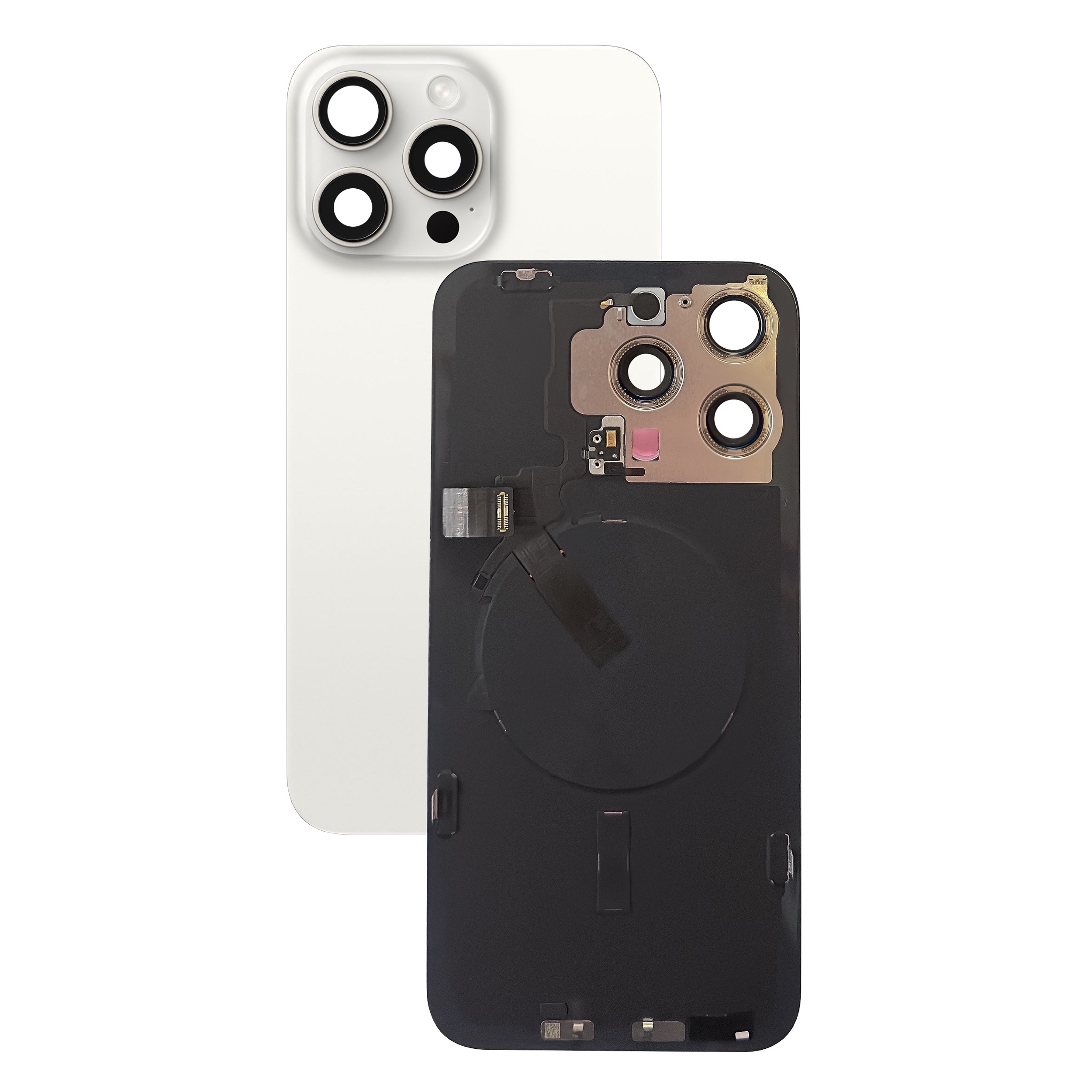 Задняя крышка для iPhone 15 Pro Max White Titanium- белая (Оригинал снятая)