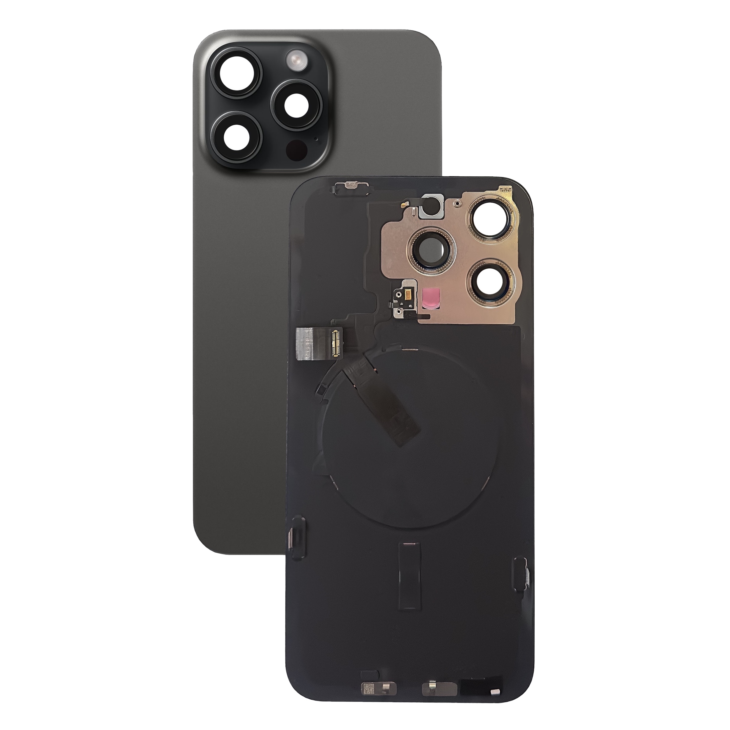 Задняя крышка для iPhone 15 Pro Max Black Titanium- черная  (Оригинал снятая)